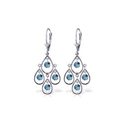 Genuine 2.4 ctw Blue Topaz Earrings 14KT White Gold - REF-54N9R