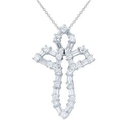 1.39 CTW Diamond Necklace 18K White Gold - REF-133R9K