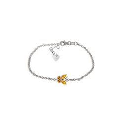 Genuine 0.60 ctw Citrine Bracelet 14KT White Gold - REF-41H6X