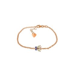 Genuine 0.60 ctw Opal & Tanzanite Bracelet 14KT Rose Gold - REF-44W3Y