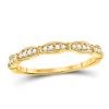 Image 1 : 1/8 CTW Womens Round Diamond Stackable Band Ring 10kt Yellow Gold - REF-17M3F