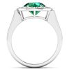 Image 2 : Natural 2.38 CTW Zambian Emerald & Diamond Ring 14K White Gold - REF-107R8F