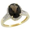 Image 1 : 2.60 CTW Quartz & Diamond Ring 14K Yellow Gold - REF-54X7M