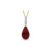 Image 1 : Genuine 8.88 ctw Ruby & Diamond Necklace 14KT Yellow Gold - REF-35H4X