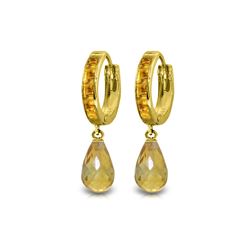 Genuine 5.35 ctw Citrine Earrings 14KT Yellow Gold - REF-43P6H