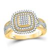 Image 1 : 1/4 CTW Womens Round Diamond Square Frame Cluster Ring 10kt Yellow Gold - REF-36X2T