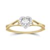 Image 1 : 1/8 CTW Womens Round Diamond Heart Promise Ring 10kt Yellow Gold - REF-18H5R