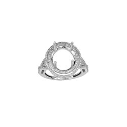 0.53 CTW Diamond Semi Mount Ring 14K Yellow Gold - REF-44N5Y