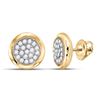 Image 1 : 1/4 CTW Womens Round Diamond Cluster Earrings 10kt Yellow Gold - REF-24W5H