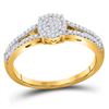 Image 1 : 1/5 CTW Womens Round Diamond Split-shank Circle Cluster Ring 10kt Yellow Gold - REF-17V6Y