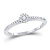 Image 1 : 1/8 CTW Womens Round Diamond Solitaire Promise Ring 10kt White Gold - REF-16R4X