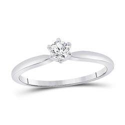1/5 CTW Womens Round Diamond Solitaire Bridal Wedding Engagement Ring 14kt White Gold - REF-31Y9N