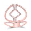 Image 1 : 1/4 CTW Womens Round Diamond Bisected Negative Space Band Ring 10kt Rose Gold - REF-21Y8N