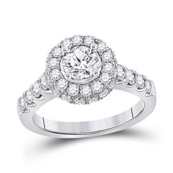 2 & 1/5 CTW Round Diamond Solitaire Bridal Wedding Engagement Ring 14kt White Gold - REF-245N4A