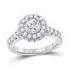 Image 1 : 2 & 1/5 CTW Round Diamond Solitaire Bridal Wedding Engagement Ring 14kt White Gold - REF-245N4A
