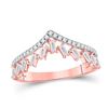 Image 1 : 3/8 CTW Womens Baguette Diamond Chevron Band Ring 14kt Rose Gold - REF-37H5R