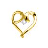 Image 1 : 1/20 CTW Womens Round Diamond Solitaire Heart Pendant 10kt Yellow Gold - REF-9R5X