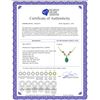 Image 2 : Genuine 1.02 ctw Emerald & Diamond Necklace 14KT White Gold - REF-37H2X