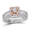 Image 1 : 1 CTW Round Diamond Bridal Wedding Ring 14kt Two-tone Gold - REF-81X7T