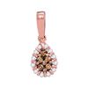 Image 1 : 1/4 CTW Womens Round Brown Diamond Teardrop Pendant 14kt Rose Gold - REF-24X5T