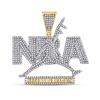 Image 1 : 1 & 1/2 CTW Mens Round Diamond NBA Never Broke Again Charm Pendant 10kt Yellow Gold - REF-102X3T