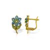 Image 1 : Genuine 2.12 ctw Blue Topaz & Peridot Earrings 14KT Yellow Gold - REF-36R8P