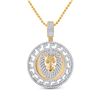 Image 1 : 7/8 CTW Mens Round Diamond Lion Head Medallion Charm Pendant 10kt Yellow Gold - REF-64M2F