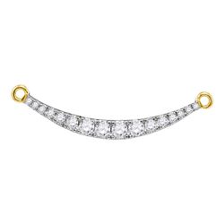 1/2 CTW Womens Round Diamond Curved Bar Pendant 10kt Yellow Gold - REF-44R4X