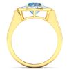 Image 2 : Natural 1.98 CTW Aquamarine & Diamond Ring 14K Yellow Gold - REF-78F8N