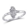 Image 1 : 1/20 CTW Womens Round Diamond Double Heart Ring 10kt Yellow Gold - REF-10H9R