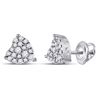 Image 1 : 1/4 CTW Womens Round Diamond Heart Earrings 10kt White Gold - REF-24V5Y