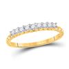 Image 1 : 1/4 CTW Womens Round Diamond Single Row Band Ring 10kt Yellow Gold - REF-20X5T