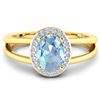Image 3 : Natural 1.62 CTW Aquamarine & Diamond Ring 14K Yellow Gold - REF-66M9T