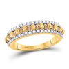 Image 1 : 1/2 CTW Womens Round Brown Diamond Triple Row Band Ring 10kt Yellow Gold - REF-25V3Y