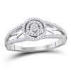 Image 1 : 1/5 CTW Round Diamond Cluster Bridal Wedding Engagement Ring 10kt White Gold - REF-21H8R