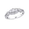 Image 1 : 1/2 CTW Round Diamond 3-stone Bridal Wedding Engagement Ring 10kt White Gold - REF-40T3V