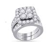 Image 1 : 4 & 1/4 CTW Round Diamond Bridal Wedding Ring 14kt White Gold - REF-460F3W