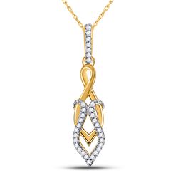 1/10 CTW Womens Round Diamond Spade Fashion Pendant 10kt Yellow Gold - REF-8F9W