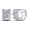 Image 1 : 1/2 CTW Womens Round Diamond Huggie Earrings 10kt White Gold - REF-47R6X