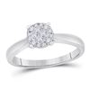 Image 1 : 1/4 CTW Princess Diamond Cluster Bridal Wedding Engagement Ring 14kt White Gold - REF-45N7A