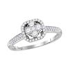 Image 1 : 1/2 CTW Womens Round Diamond Square Cluster Ring 14kt White Gold - REF-47R6X