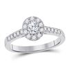 Image 1 : 1/5 CTW Oval Diamond Solitaire Bridal Wedding Engagement Ring 14kt White Gold - REF-71A6M