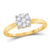 Image 1 : 1/3 CTW Womens Round Diamond Flower Cluster Ring 10kt Yellow Gold - REF-32M7F