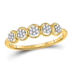 1/10 CTW Womens Round Diamond Cluster Ring 10kt Yellow Gold - REF-14N2A