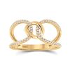 Image 1 : 1/6 CTW Womens Round Diamond Negative Space Link Fashion Ring 14kt Yellow Gold - REF-31X4T