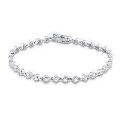 1 & 3/4 CTW Womens Round Diamond Tennis Bracelet 14kt White Gold - REF-170X5T