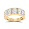 Image 1 : 1 CTW Mens Round Diamond Symmetrical Wedding Band Ring 14kt Yellow Gold - REF-95X5T