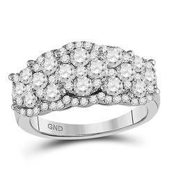 2 CTW Womens Round Diamond Vintage-Inspired Fashion Ring 14kt White Gold - REF-177T3V