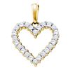 Image 1 : 1/3 CTW Womens Round Diamond Heart Pendant 14kt Yellow Gold - REF-30M7F