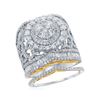 Image 1 : 3 CTW Round Diamond Bridal Wedding Ring 14kt Two-tone Gold - REF-289H8R